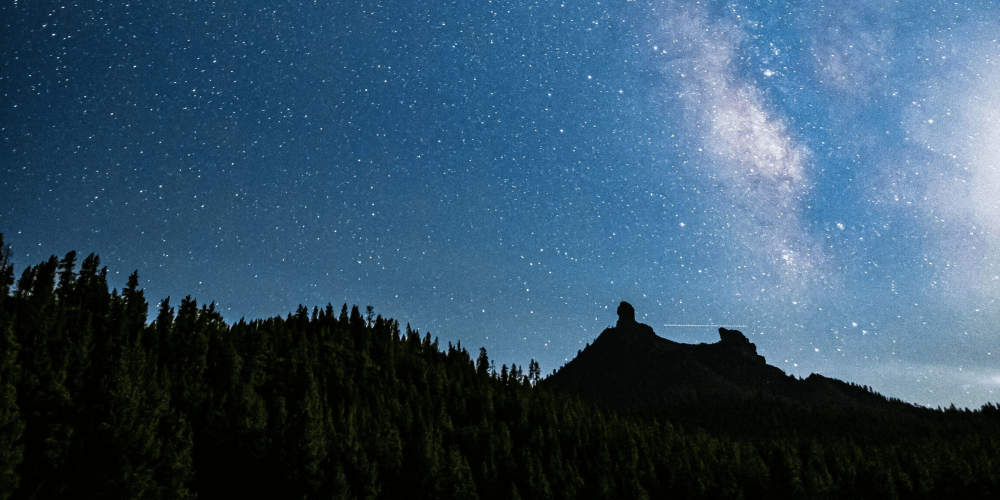 Chimney Rock national monument at night w